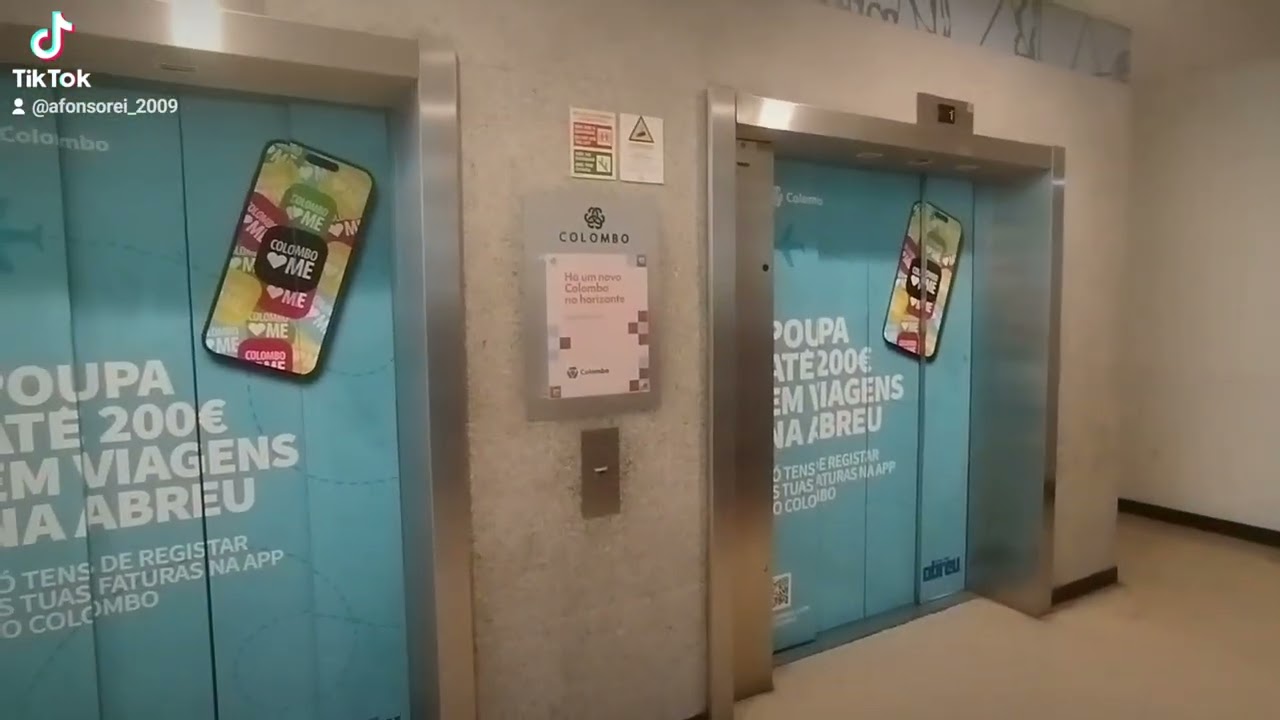 Elevadores Z. Azul Schindler Modelo 5400 EuroLift MRL Centro Comercial Colombo Lisboa 