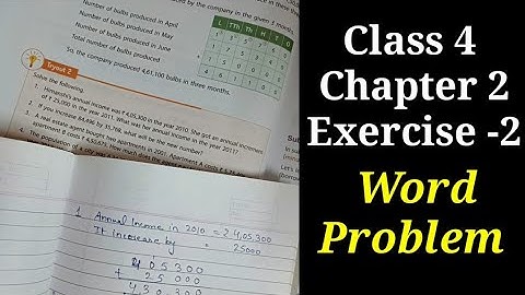 Class 4 Maths Chapter 2 Exercise -2 | Addition And Subtraction Word Problem