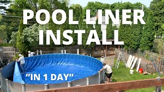 Pool Liner Install (Vinyl Above Ground Pool Liner) by Silver Lining Day Dreams 25,402 views 11 months ago 6 minutes, 32 seconds