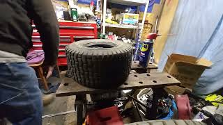 15X6.00-6 tire mounting and tube installation.