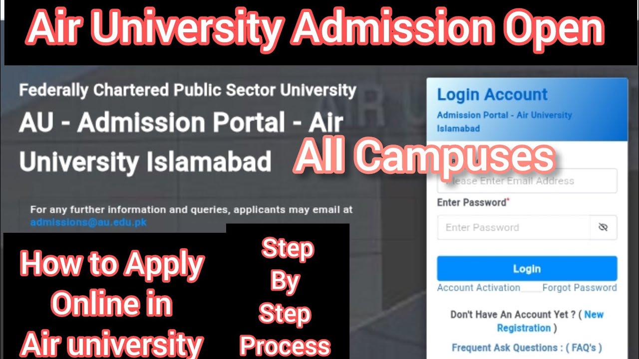 How To Apply Air University Islamabad Admission 2025 | Apply online Air ...