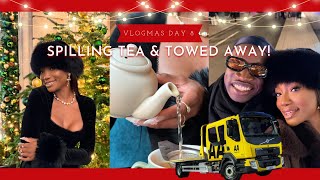 VLOGMAS DAY 8 | SIPPING TEA TO TOWING TROUBLE,  A CHAOTIC EVENING IN LONDON!