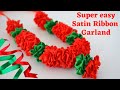 Easy to make satin ribbon garland  quick garland making with satin ribbon  craftsbyanu