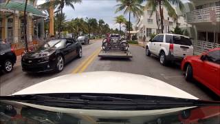 Driving in South Beach Miami Florida  ( Collins Ave / Ocean Drive )
