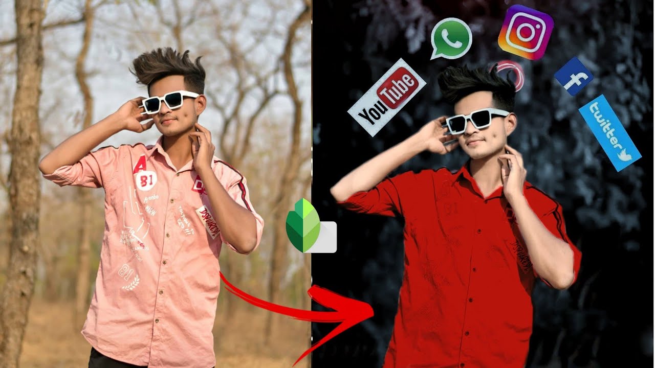 youtube #WhatsApp #Instagram #Facebook #Twitter in one background || photo  editing? in snapseed || - YouTube