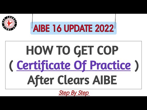 AIBE 16 COP 2022 | How to Get COP | Apply for Certificate of practice | How to Get COP After AIBE