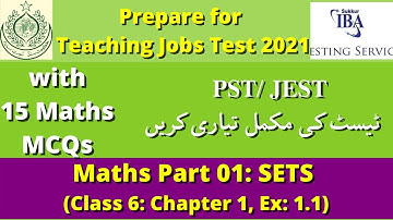 PST JEST Test Preparation 2021 Part 1 (Math MCQs) Class 6 Chapter 1