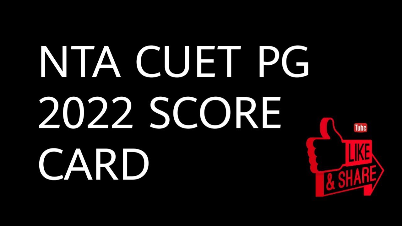 NTA CUET PG 2022 SCORE CARD