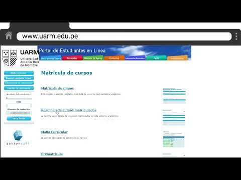 Tutorial  de matrícula web - Portal Estudiantes UARM