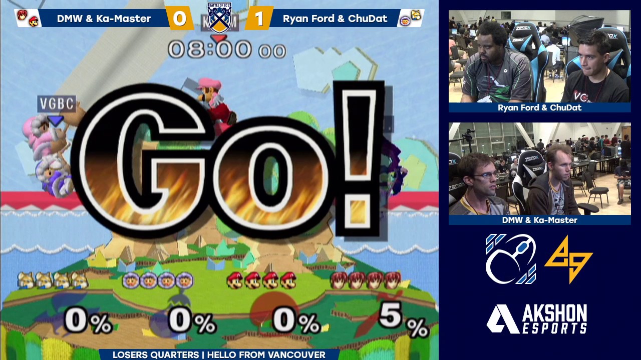 BoBC2 | DMW & Ka-Master (Red) vs. Ryan Ford & ChuDat (Blue) | SSBM Losers Quarters