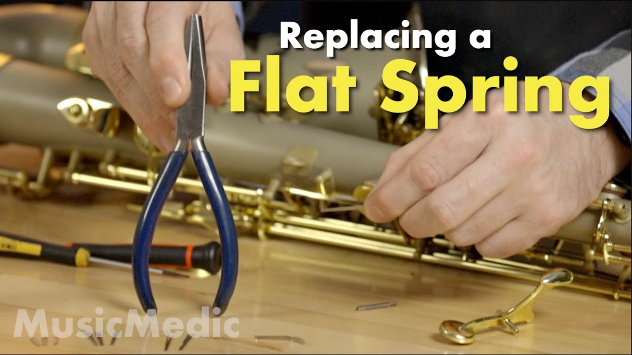 Replacing a Flat Spring on Saxophone - YouTube