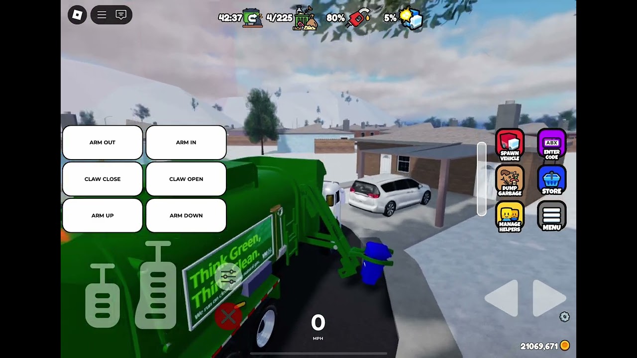 Garbage truck on recycle