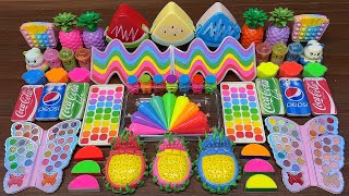 RAINBOW FRUITS I Mixing random into Piping Bags Slime I Satisfying YEN Slime Video #599