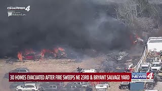 Large grass fire prompts home evacuations in NE Oklahoma County