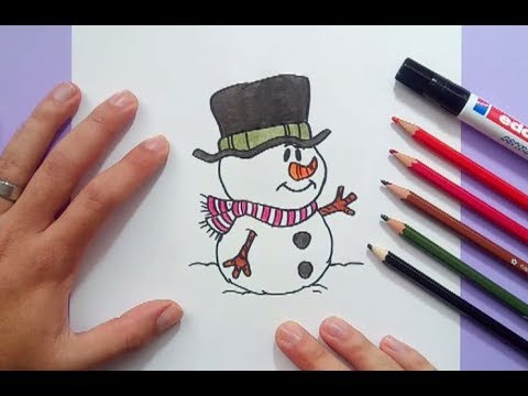 Como dibujar un muñeco de nieve paso a paso 7 | How to draw a snowman 7 ...