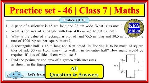 Practice set 46 class 7th maths | Perimeter & area | Maharashtra State Board SSC | Maths