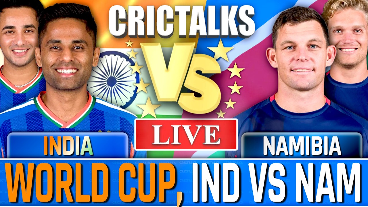 🔴 IND vs NAM Live Match Today, World Cup, Last 16 Overs Cricket Live Scores, Commentary