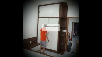 TỦ ÁO CỬA LÙA 2 TẦNG.