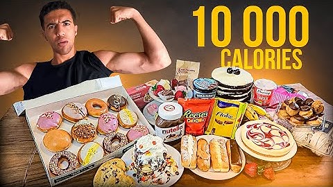 تجربة أكل 10000 سعرة حرارية في يوم واحد !!