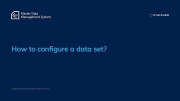 MDMS training #9: How to configure a data set?