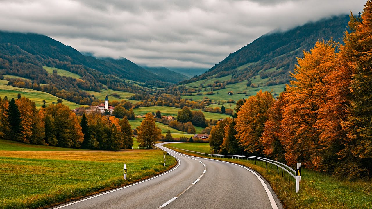 Scenic Autumn Drive in Jura Mountains🇨🇭⛰️ Misty Morning & Rainy Evening 😶‍🌫️ 🍁 Driving Switzerland