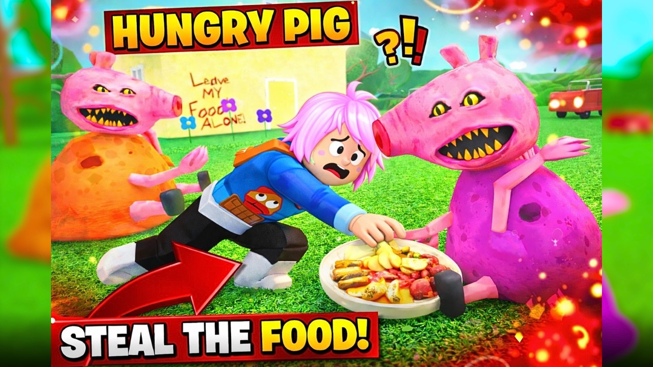 I tried STEALING FOOD from the HUNGRY PIG in Roblox… IT CAUGHT ME!