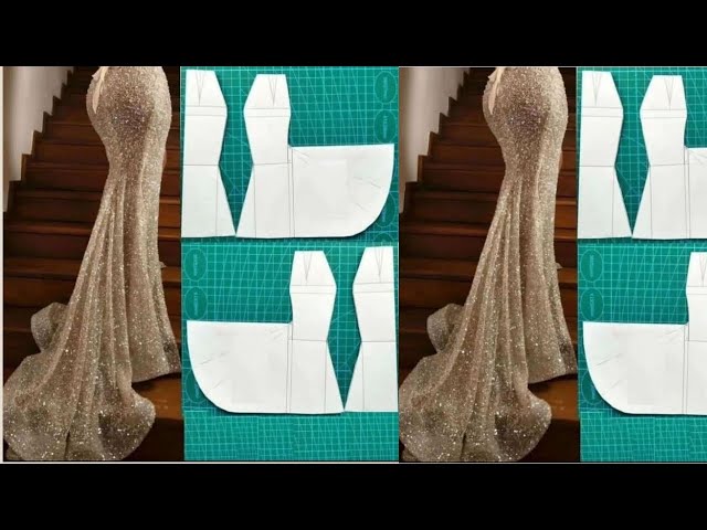 chinese dress ladies Long V-Neck Glitter Mermaid Dress with Train by Elizabeth K GL2578 – ABC  Fashion