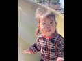 『大爆笑』滑り台滑ってきたら静電気で髪の毛が笑 １歳11ヶ月 #shorts