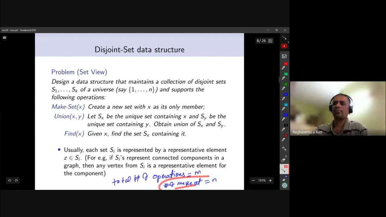 CS5800 ADSA | Lec 23 | Disjoint set data structure– part 2 - YouTube