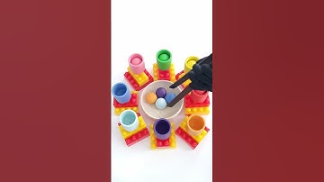 Oddly Satisfying color sorting ASMR! #satisfying #colorsorting #woodenballs#marblerun #marbleball