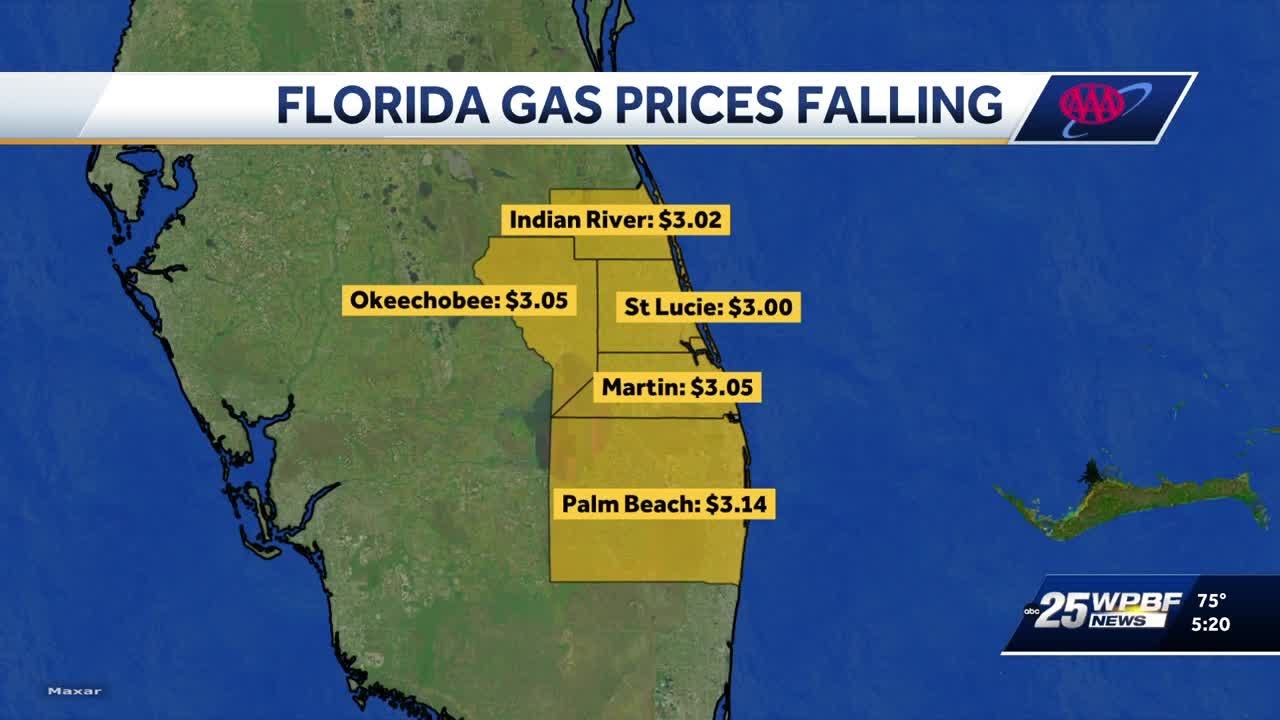 Florida gas prices drop for tenth consecutive day - YouTube