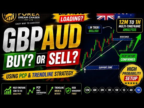 👉 🔥 GBPAUD AKAN SEGERA BERGERAK? | PCP 12M hingga 1H + Analisis Garis Tren