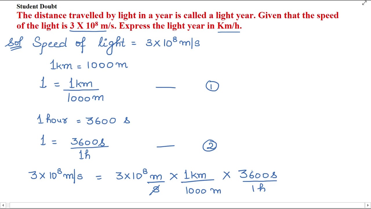light travel formula