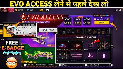 NEW EVO ACCESS EVENT FREE FIRE | E BADGE KAISE MILEGA | FF NEW EVENT TODAY | FREE FIRE NEW EVENT