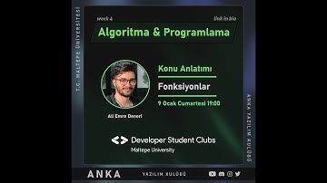 Temel Programlama & Algoritma Konu Anlatımı (WEEK 4) - Ali Emre Deneri