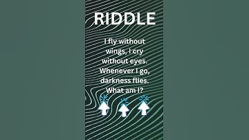 I fly without wings, I cry without eyes. Whenever I go, darkness flies. What am I?