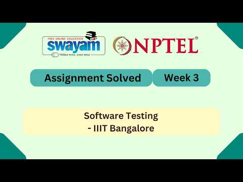 Software Testing Week 3 || NPTEL ANSWERS 2026 || My Swayam || #nptel #nptel2026 #myswayam