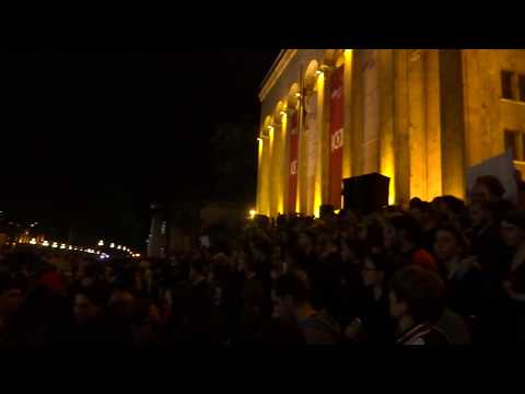 საპროტესტო ცეკვა რუსთაველზე / Protest rave in Tbilisi - 1