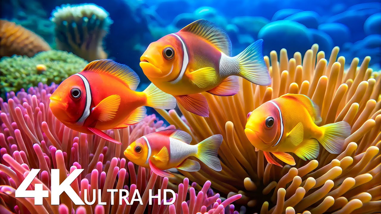 Fish Mp4 AQUARIUM 4K (ULTRA HD) - Beautiful Fish Swimming & Colorful Sea Life ...