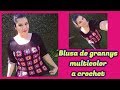 BLUSA DE GRANNYS MULTICOLOR A CROCHET/ELY CONRIV