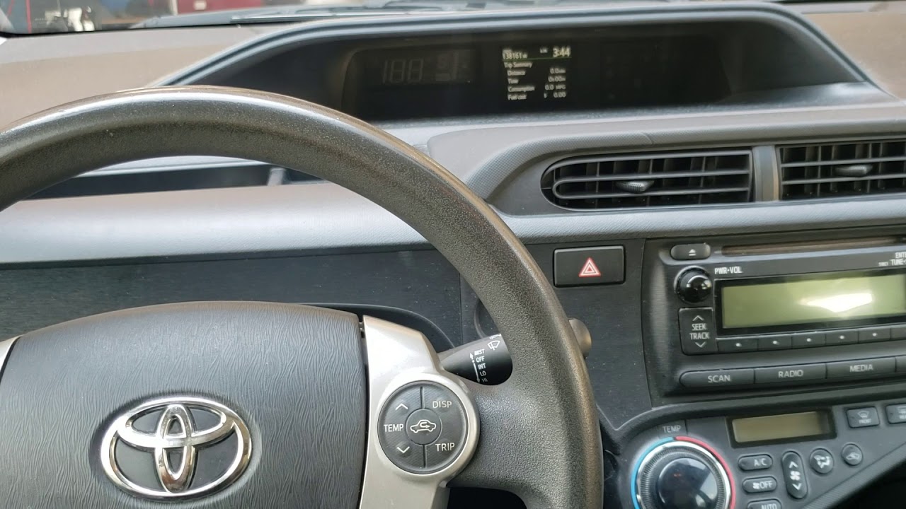 Prius oil life reset with no km/mph button(2012 prius c as example)