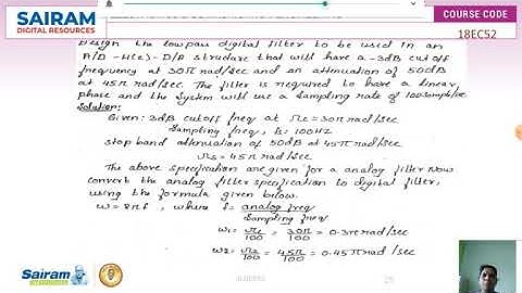Lecturevideo_18EC52_Module3_DesignofFIR_Filter_hamming_R.Deepa