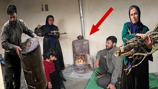 Ali's family inspiring journey to find a heater and collect firewood in the rainy mountain land