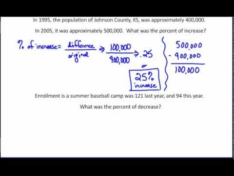 Applications with Percents - Percent of Increase or Decrease