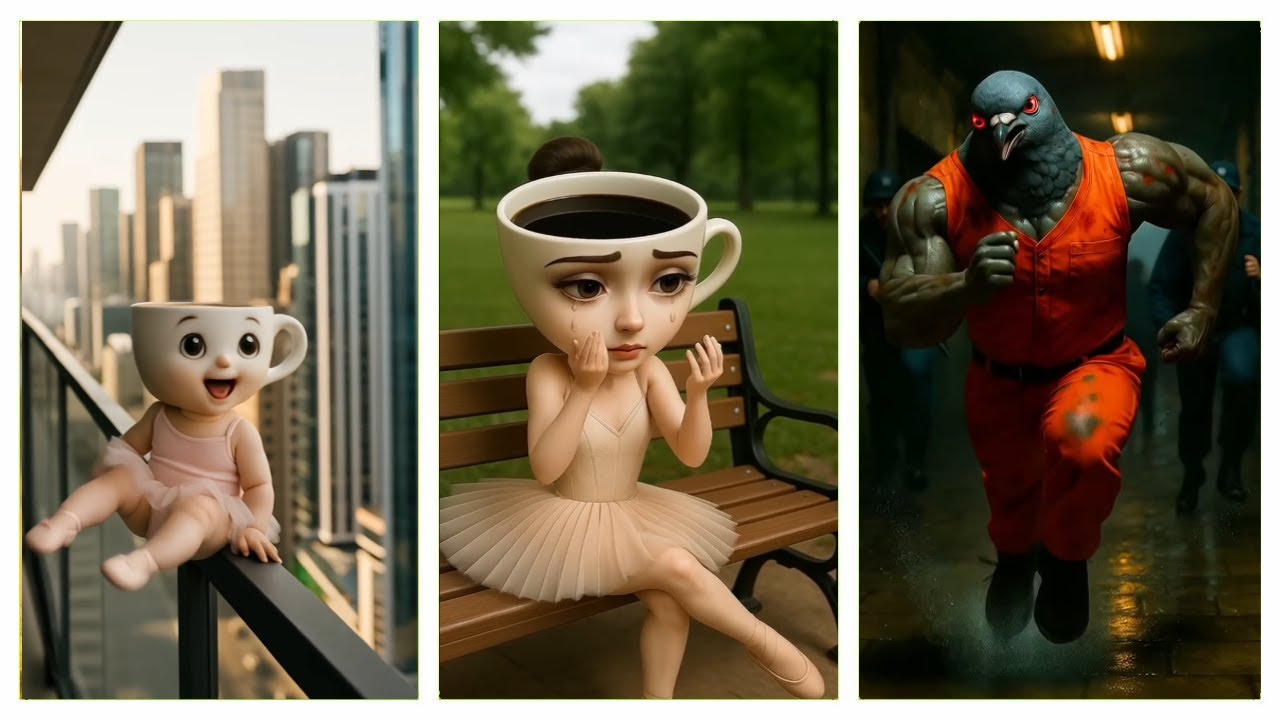 Cute Coffee Girl vs Killer Pigeon 😭🔥 | Brainrot Animation Compilation