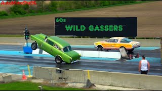 GASSERS VINTAGE DRAG RACING 60s CARS JUST LIKE BACK TO GOOD OLD DAYS GREAT LAKES DRAGWAY