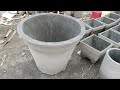 Diy how to make large cement planters  concrete pottery  big cement flower pots for garden