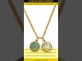 Chrysalis Good Fortune Green Color Crystal Gold Tone Necklace Inches Long
