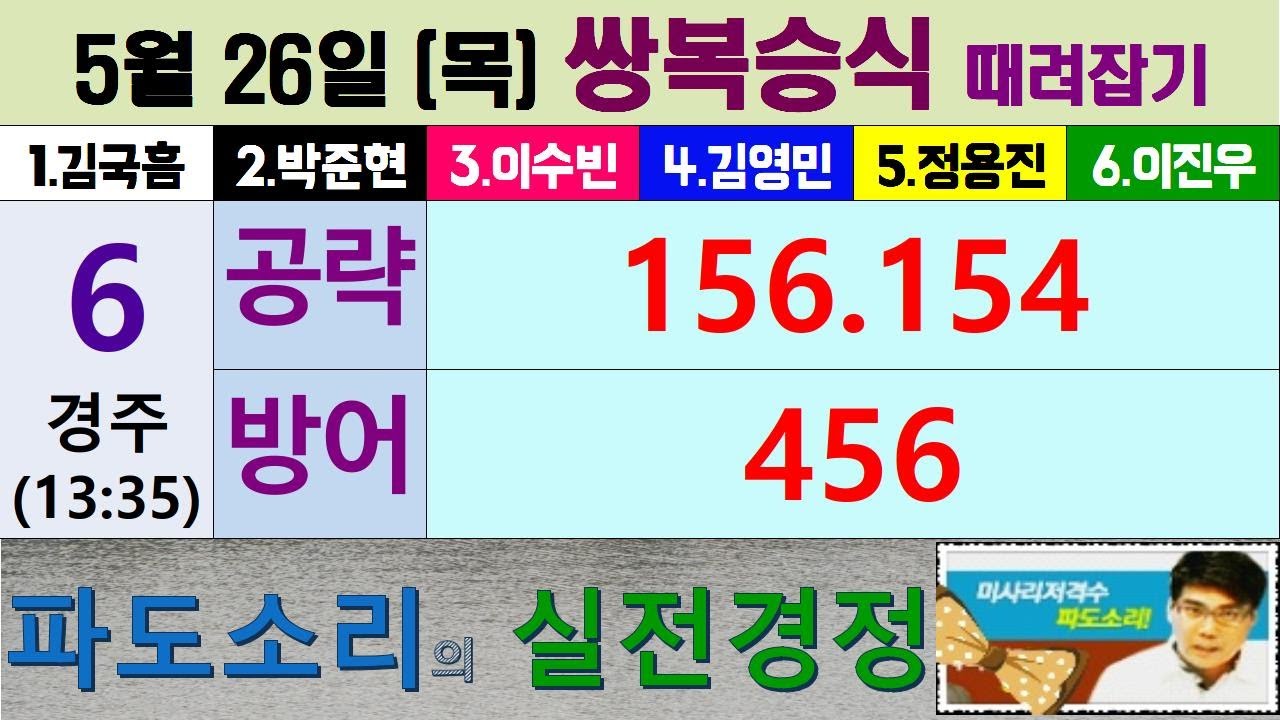 경정 파도소리의 쌍복승식 때려잡기 (05월 26일)