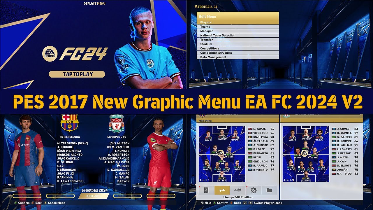 PES 2017 New Graphic Menu EA FC 2024 V2 - YouTube